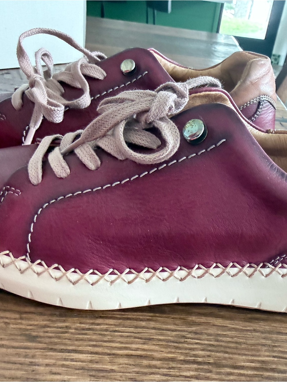 PIKOLINOS Leather Sneakers in Berry and Beige EU 37 US 7 - Picture 2 of 12